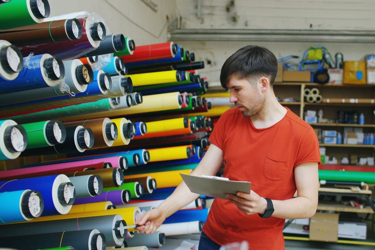Rolls of craft vinyl in a range of colors